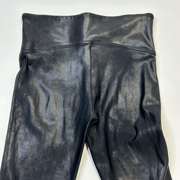 SPANX Faux Leather Black Power Waistband High Waist Leggings Womens Small 2437 - Picture 9 of 13